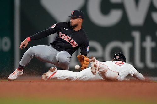 Wilyer Abreu, right, steals second