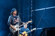 Eddie Vedder and Stone Gossard of Pearl Jam perform at Marlay Park on June 22, 2024, in Dublin, Ireland. Pearl Jam has canceled two upcoming shows scheduled for July 2 and July 3 in Berlin, Germany, due to band members' unspecified illness. The band also previously canceled its June 29 show at Tottenham Hotspur Stadium in London due to illness. (Photo by Kieran Frost/Redferns)