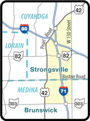 State and regional officials are planning to launch a study into whether a controversial proposed interchange along Interstate 71 at Boston Road would be the best way to address Strongsville's traffic congestion problems. (Ohio Department of Transportation)