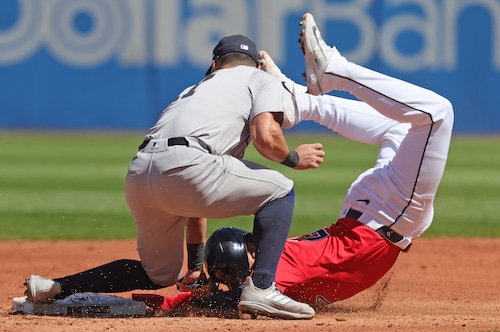 Cleveland Guardians battle the New York Yankees in game 1 of a split double header