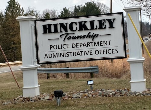 Hinckley Township Police Department sign