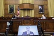 Facebook CEO Mark Zuckerberg speaks via video conference during a House Judiciary subcommittee hearing on antitrust on Capitol Hill on Wednesday, July 29, 2020, in Washington. (Graeme Jennings/Pool via AP) AP