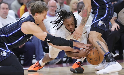 Cleveland Cavaliers battle the Orlando Magic in game one of the NBA playoffs