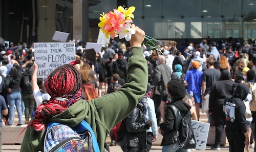 Protesters at the Justice Center May 30, 2020