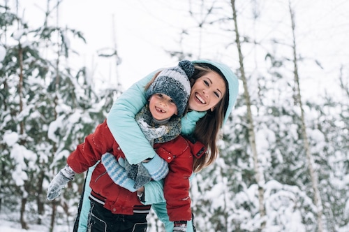 Maryna Didenko and her son