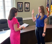 Katelyn Romanowski was recently sworn in as a new Parma Heights police officer. (Courtesy of Parma Heights)