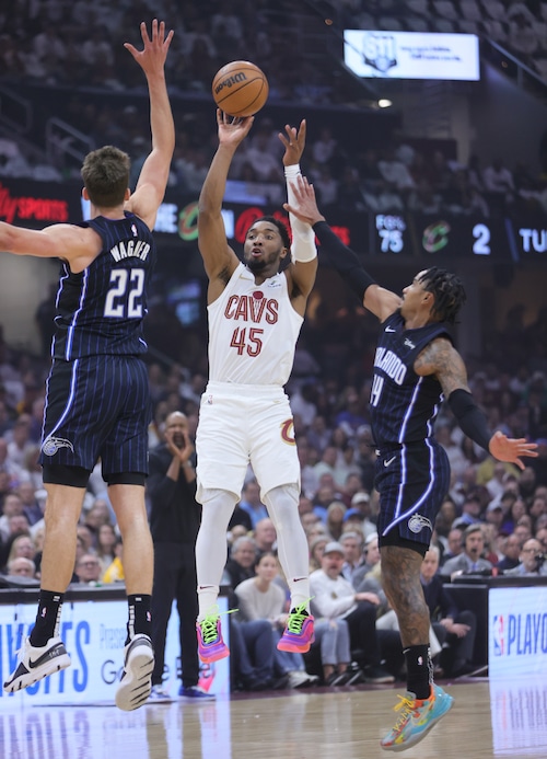 Cleveland Cavaliers battle the Orlando Magic in game one of the NBA playoffs