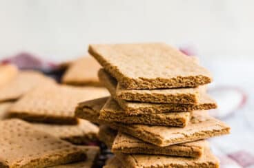 Homemade graham crackers on a cooling rack.