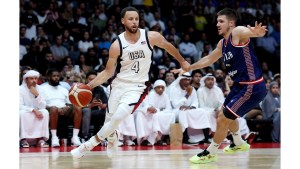 Steph Curry has 24 points, Bam Adebayo adds 17 and Anthony Davis (six blocked shots) anchors a strong defensive effort as the Americans top Nikola Jokic and Serbia, 105-79, in Abu Dhabi. They next head to London for their last two Olympic tune-up games.