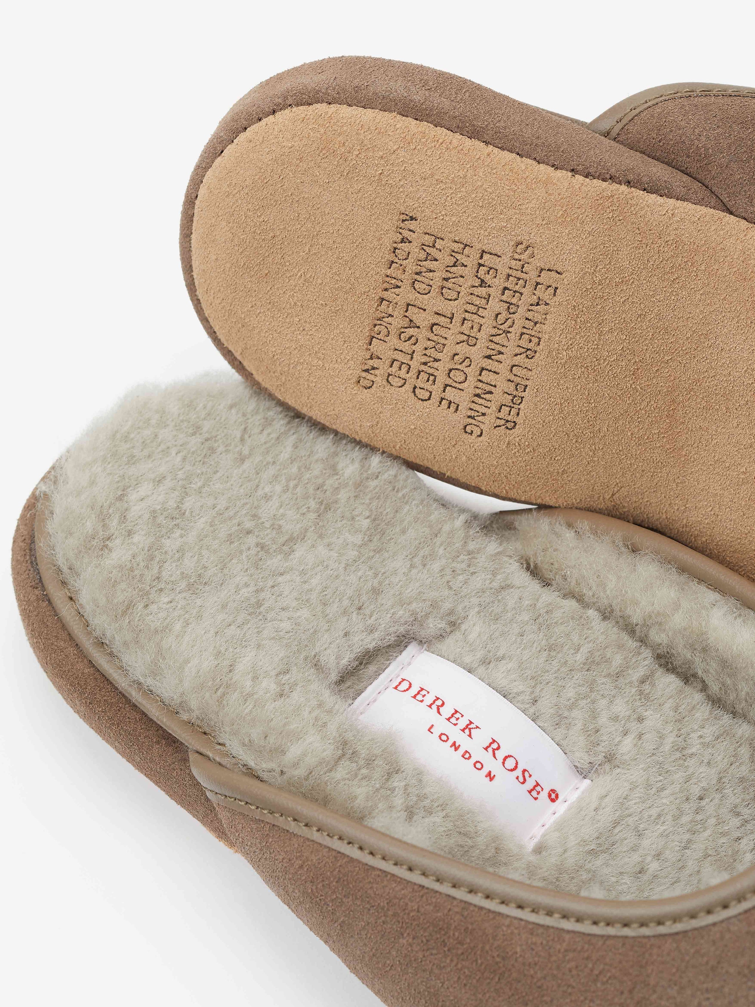 Men's Mule Slippers Douglas Suede Sheepskin Beige