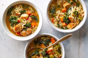 Lemon Chicken Orzo Soup with Kale