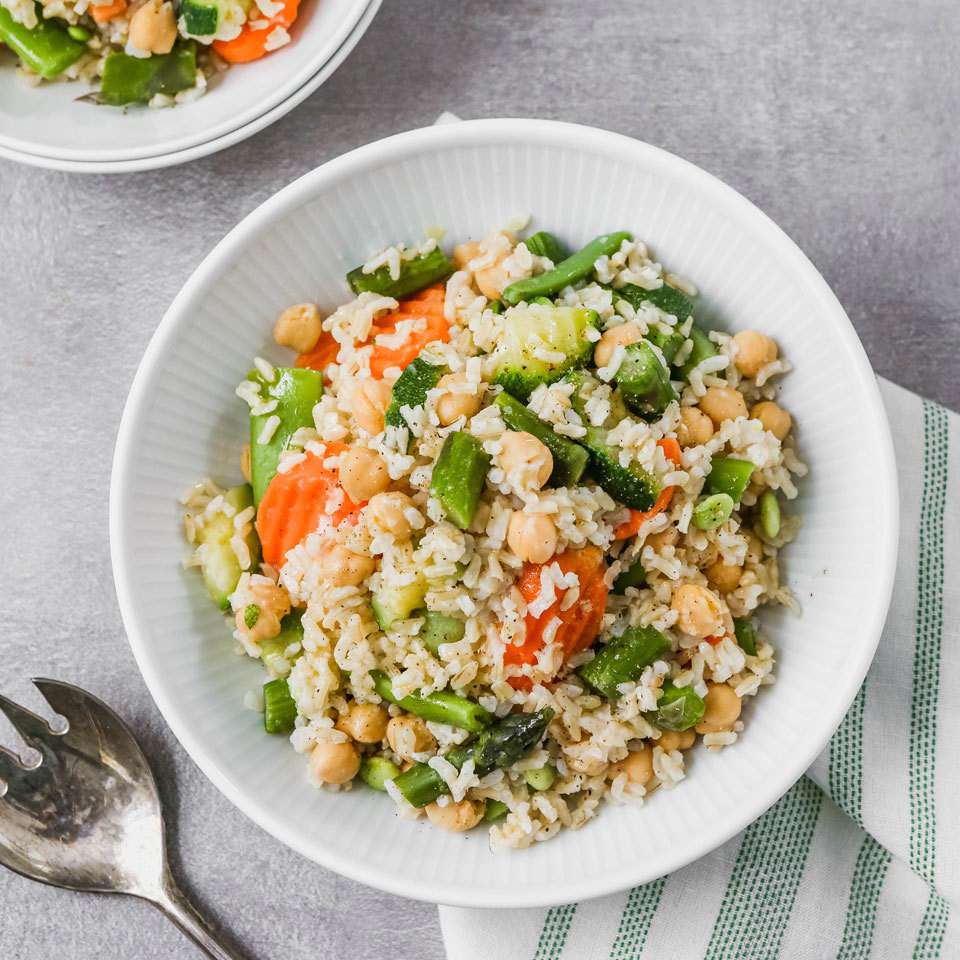 Easy Brown Rice Pilaf with Spring Vegetables