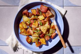 a recipe photo of the Crispy Lemon-Herb Roasted Potatoes