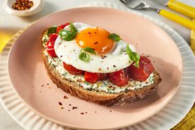 a recipe photo of the Blistered Cherry Tomato & Fried Egg Toast