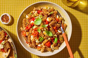 Melting Cherry Tomato & Mozzarella Pasta in a bowl