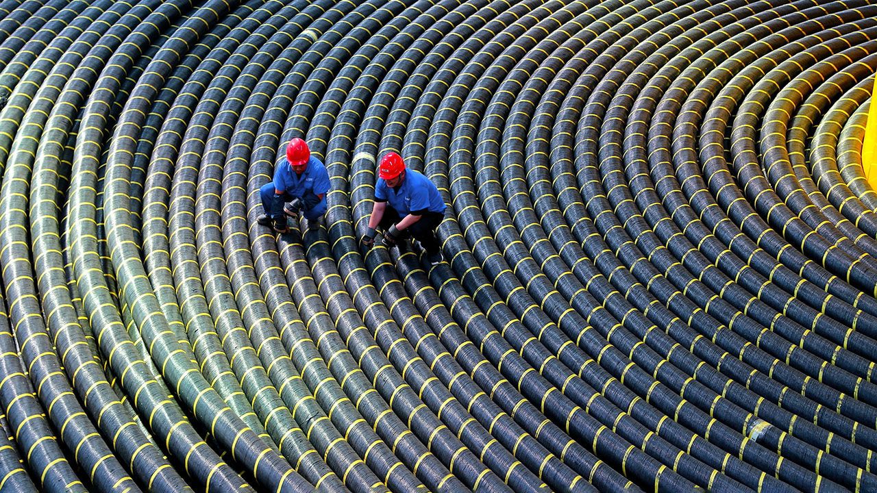 Submarine cables being produced in Qingdao, China