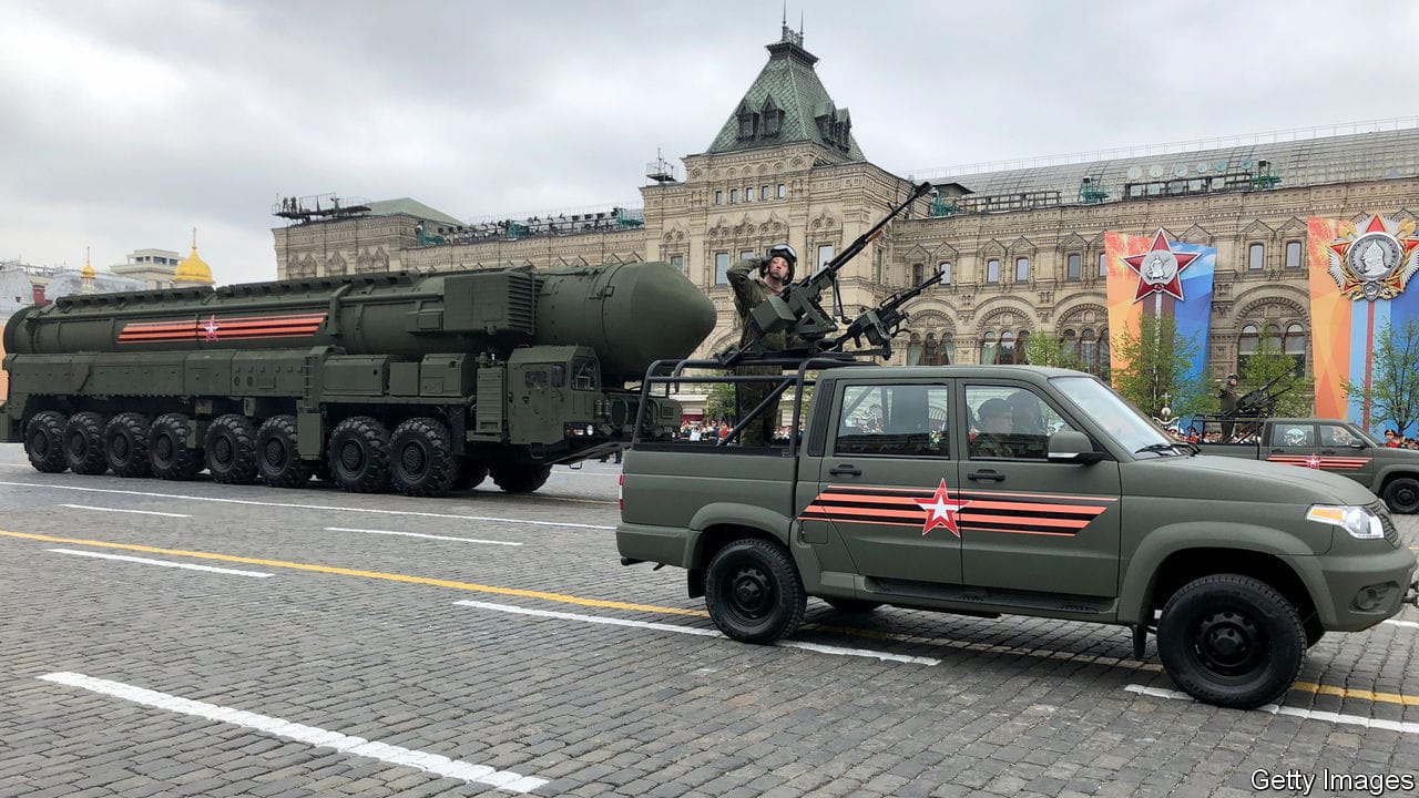 MOSCOW, RUSSIA - MAY 6: (RUSSIA OUT) Russian Yars ballistic nuclear missiles on mobile launchers roll through Red Square during the Victory Day military parade rehearsals on May 6, 2018 in Moscow, Russia. The military parade is planned on May,9 to mark the 73th annniversary of the end of WWII. ( Photo by Mikhail Svetlov/Getty Images)