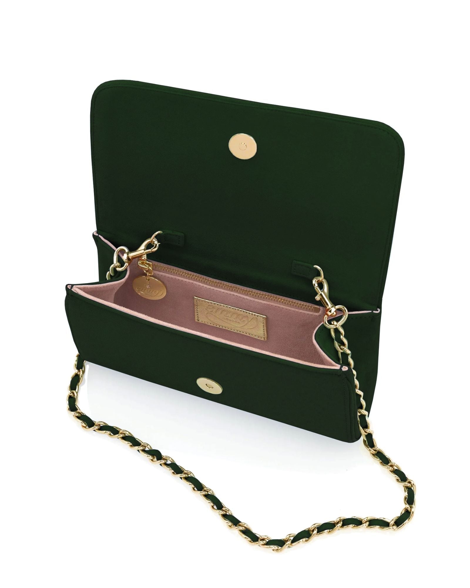 Natasha Clutch Bag Occasion Bag Green Suede Clutch Bag  image