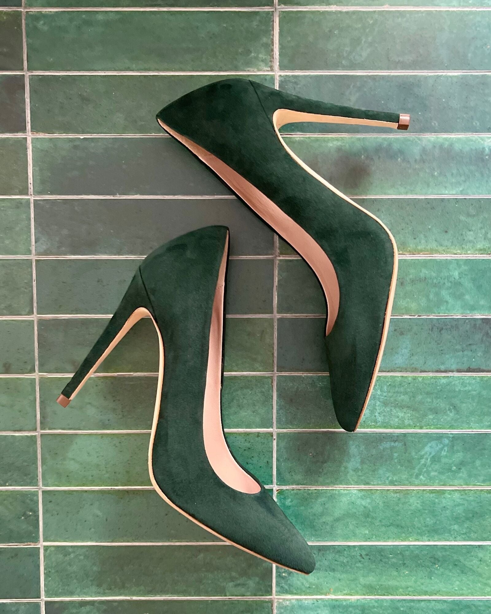 Rebecca High Heel Fashion Shoe Dark Green Court Shoe  image