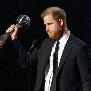 Prince Harry accepts the Pat Tillman Award for Service at the 2024 ESPY Awards.