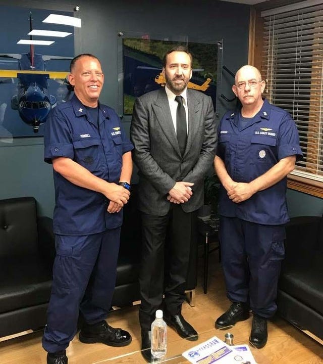 Nicolas Cage at the U.S. Coast Guard Aviation Training Center