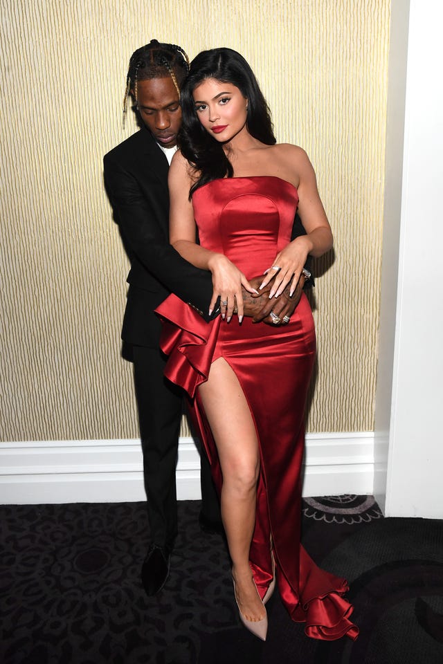 Travis Scott and Kylie Jenner at pre-grammy party