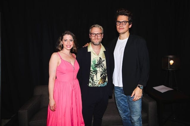 Lauren Miller Rogen, Seth Rogen, and John Mayer