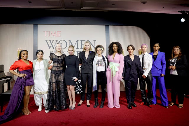 Quinta Brunson, Ayisha Siddiqa, Phoebe Bridgers, Jessica Sibley, CEO at TIME, Cate Blanchett, Masih Alinejad, Angela Bassett, Olena Shevchenko, Megan Rapinoe, Ramla Ali and Verónica Cruz Sánchez