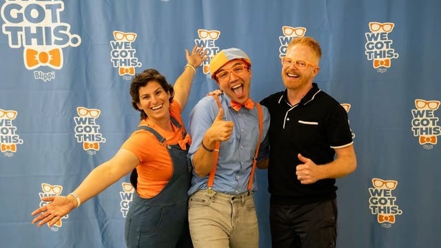 Elissa Kalver, Blippi and Jesse Tyler Ferguson