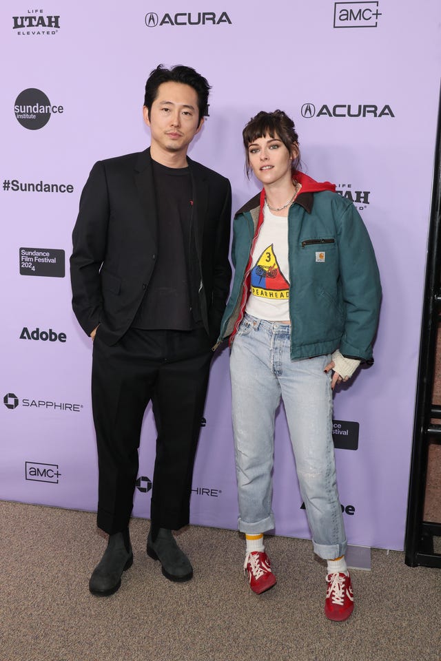 Steven Yeun and Kristen Stewart 