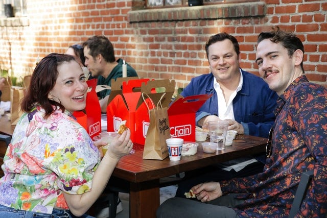 Rachel Bloom, Dan Gregor, and Brendan Naylor