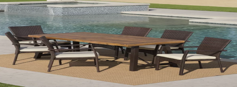 Charlton Home Avebury 6 - Person Rectangular Outdoor Dining Set