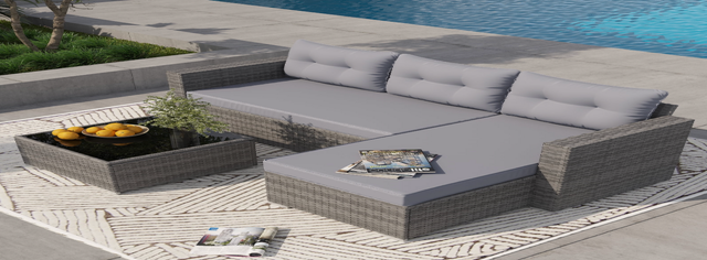 Orange-Casual Outdoor Sectional Sofa