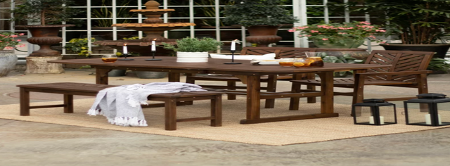 Winston Porter Alfonsi Rectangular Outdoor Dining Set 