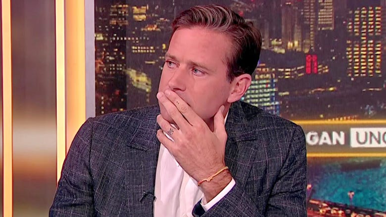 Armie Hammer Breaks Down Crying While Confronted About Cannibalism Allegations