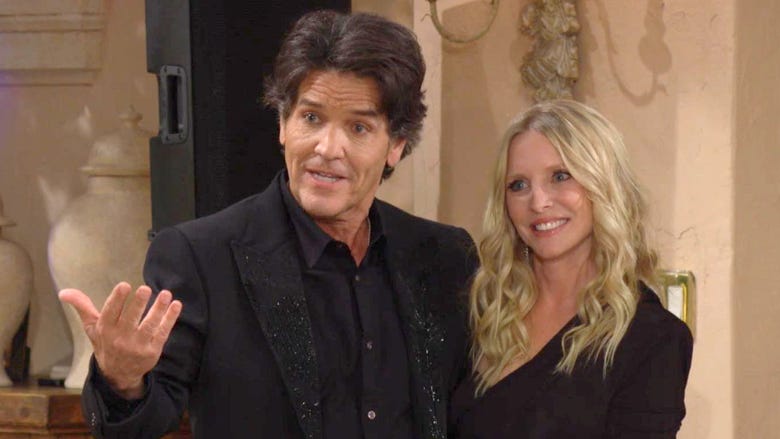 Get a First Look at Lauralee Bell and Michael Damian in the 'Y&R' & 'B&B' Crossover! (Exclusive)