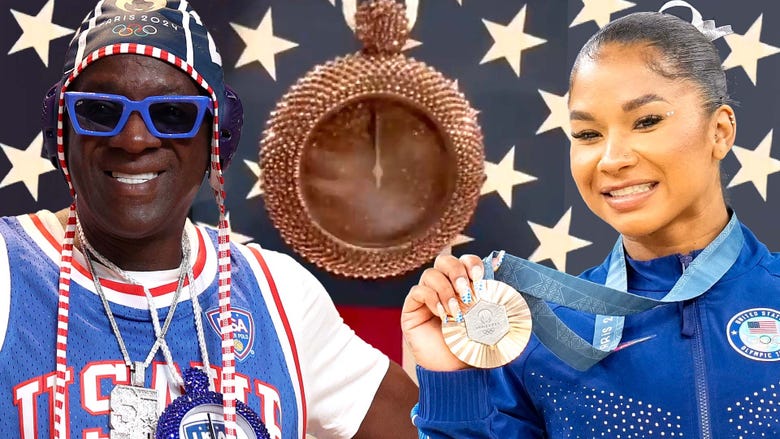 Flavor Flav Has Bronze Clock Necklace Made For Jordan Chiles After Medal Is Stripped