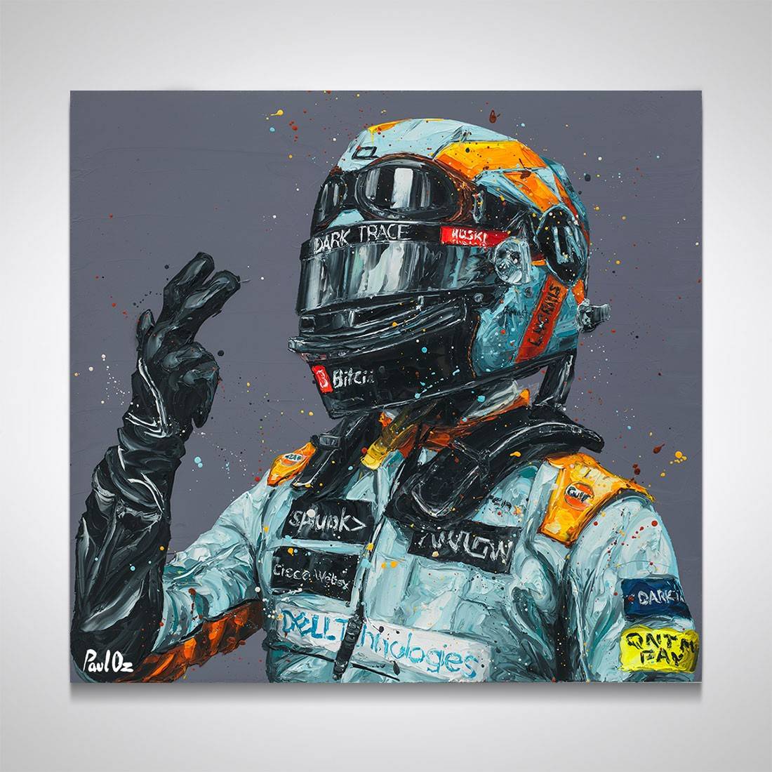 Lando Norris 2021 Monte Carlo Hand Embellished Canvas - Paul Oz