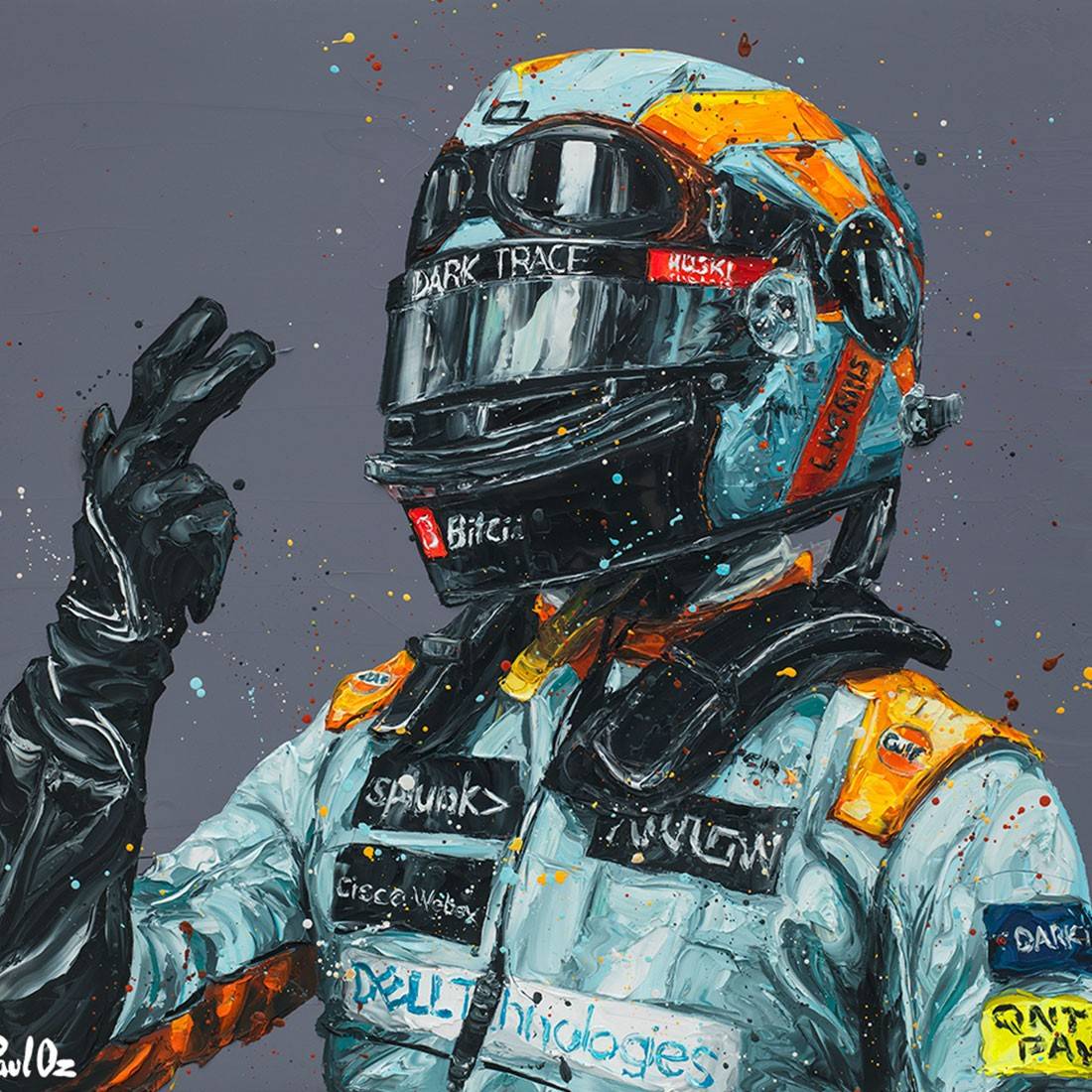 Lando Norris 2021 Monte Carlo Hand Embellished Canvas - Paul Oz