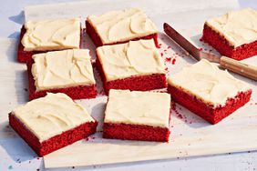 Brown Butter Red Velvet Beet Bars with Sour Cream Frosting