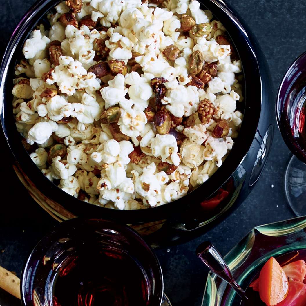 Popcorn with Sesame-Glazed Pistachios