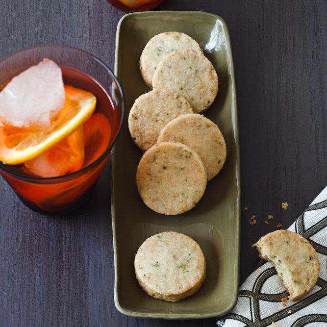 Rosemary, Almond and Parmesan Cocktail Cookies