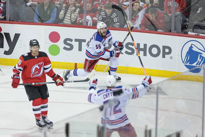 NHL: Stanley Cup Playoffs-New York Rangers at New Jersey Devils