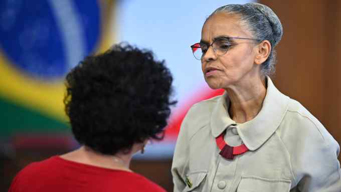 Marina Silva during a news conference