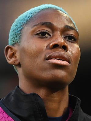 A headshot of Asisat Oshoala.