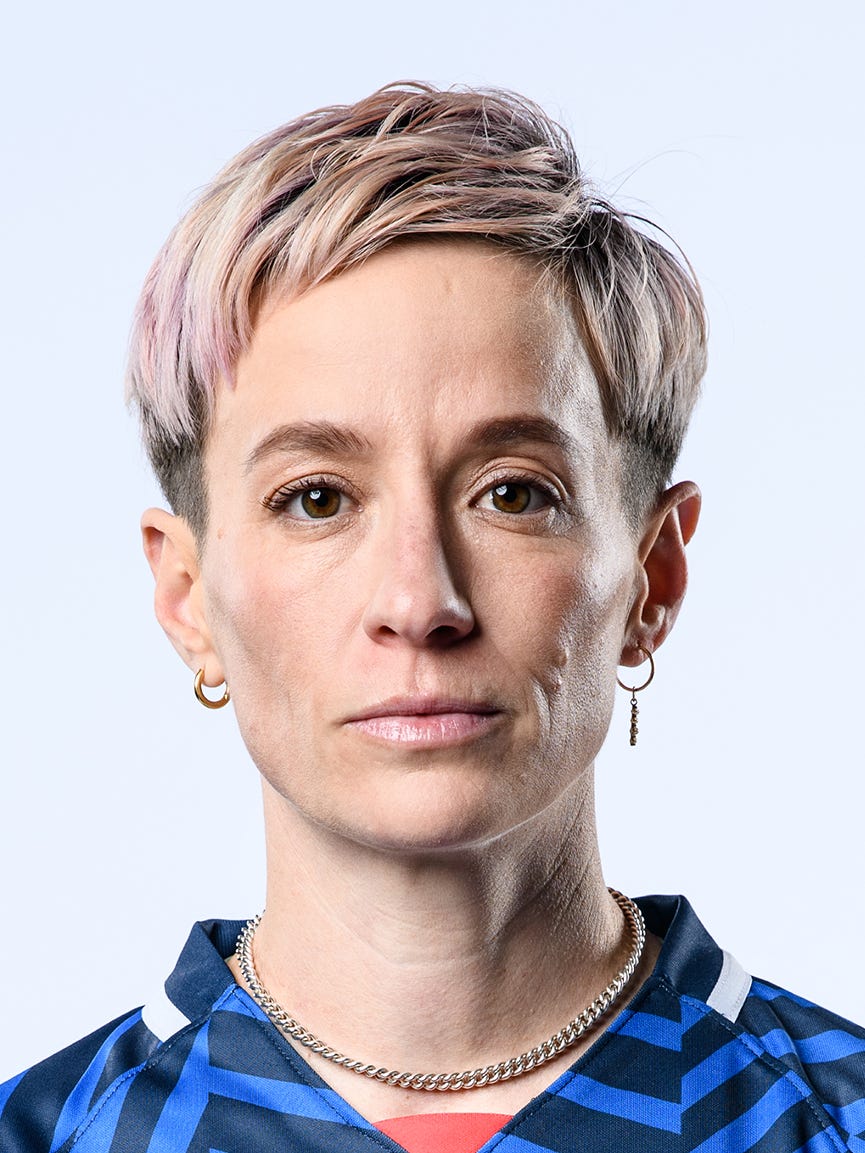 A headshot of Megan Rapinoe.