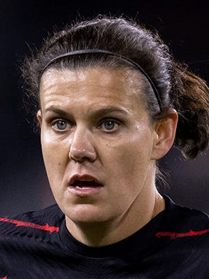 A headshot of Christine Sinclair.