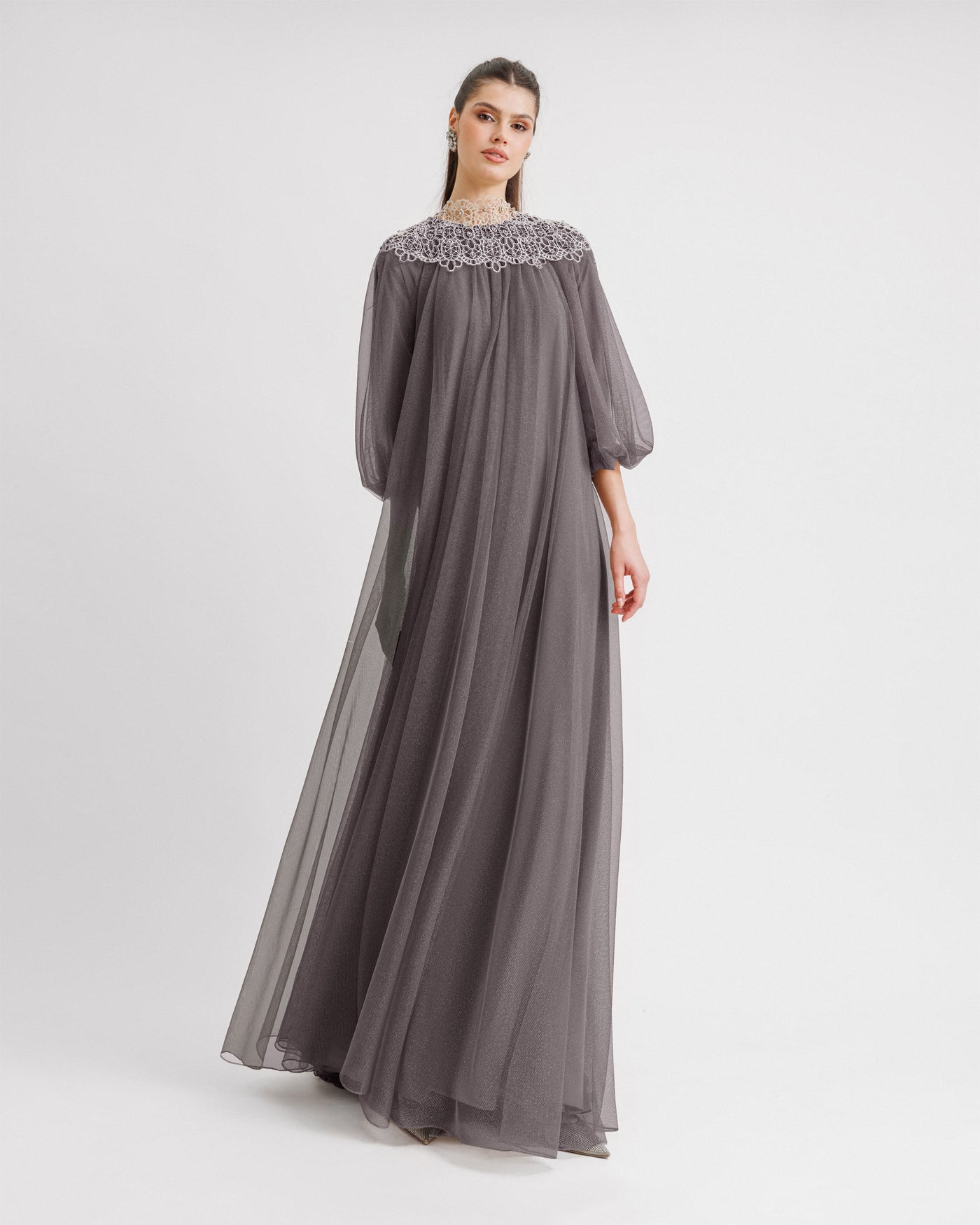 Loose-Cut Grey Kaftan