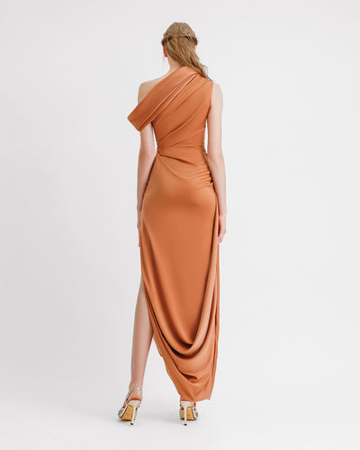 Asymmetrical Neckline and Hemline Dress