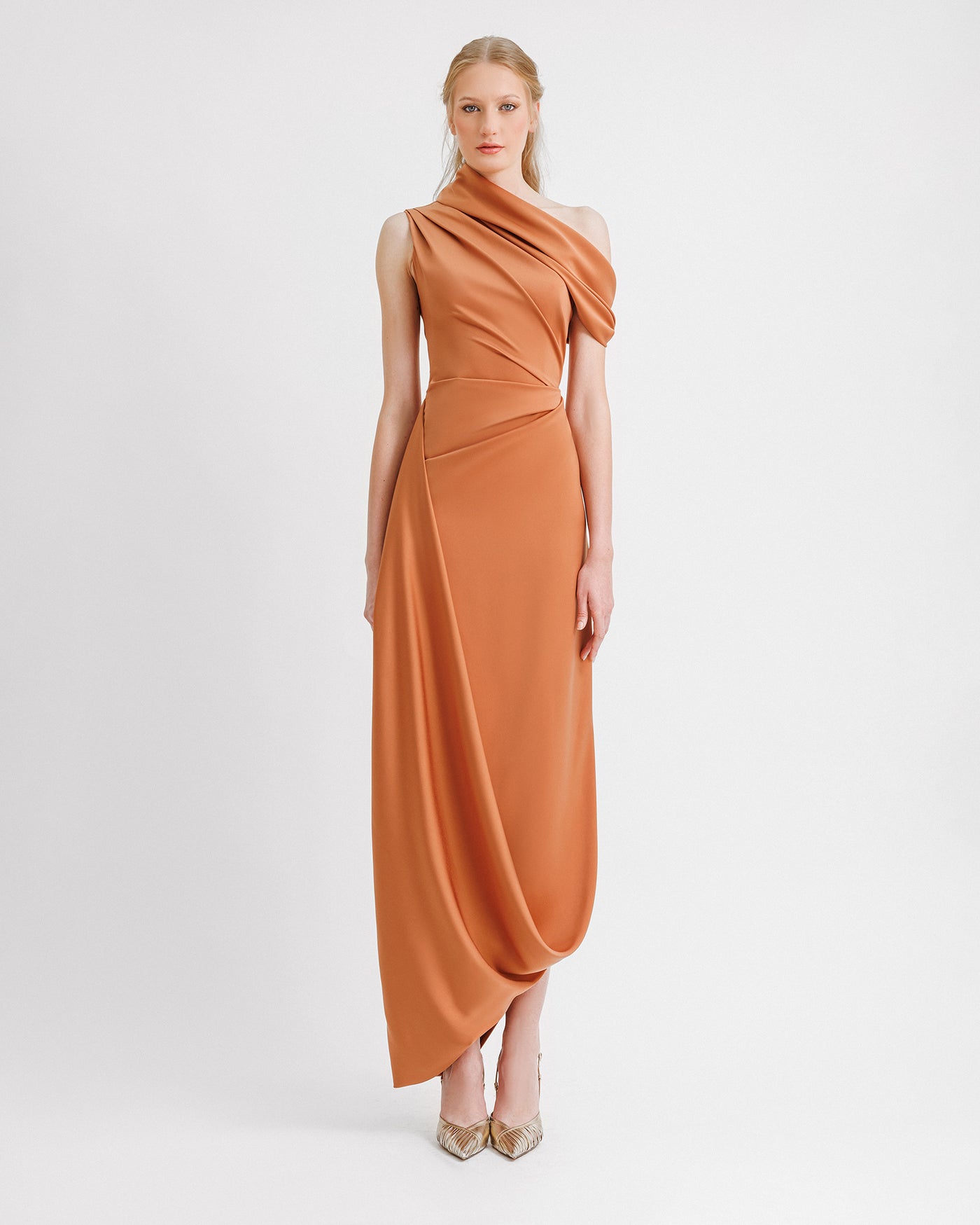 Asymmetrical Neckline and Hemline Dress